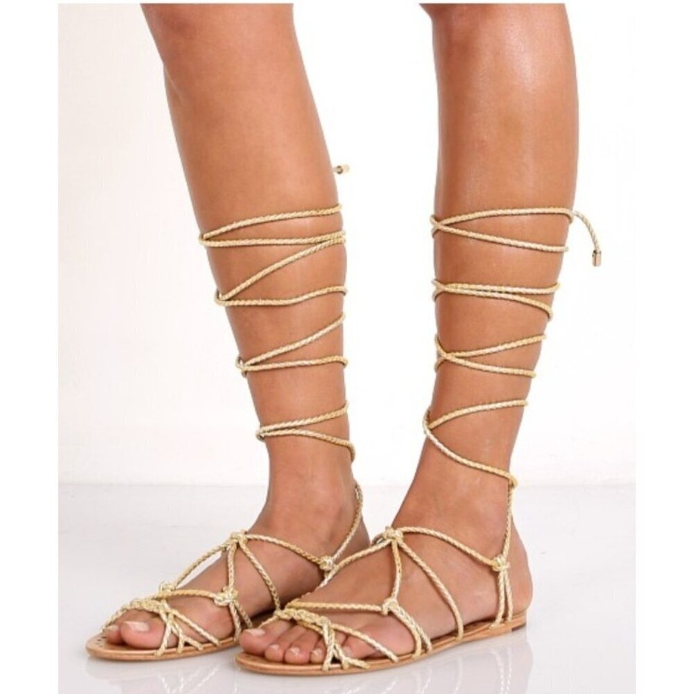 Anthropologie Schutz Kathleen Wrap Sandal Platina Size EU 40/US 9.5